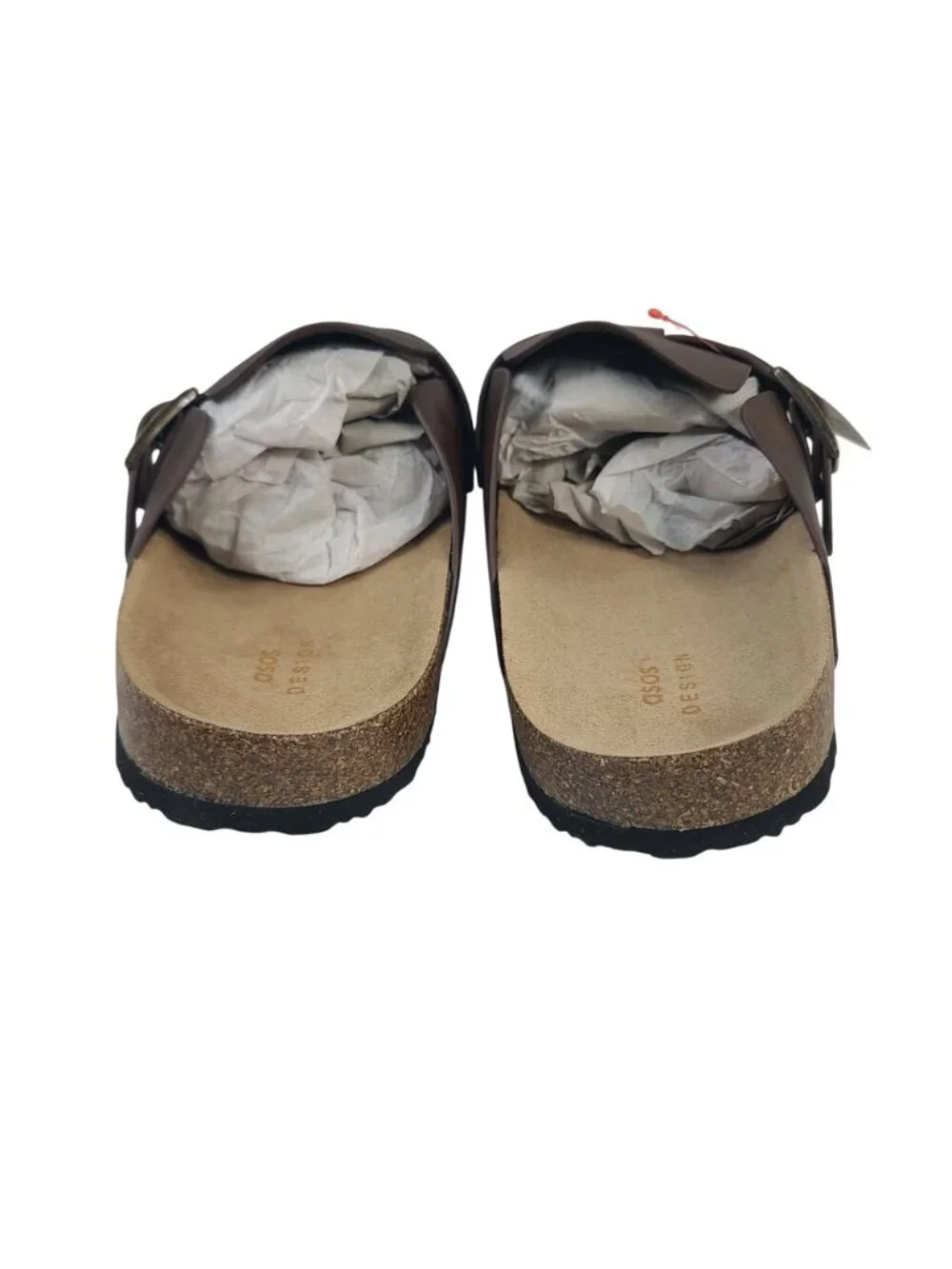 NEW ASOS Design Men's Mule Sandals With Cork Sole In Oily Brown Sz 12